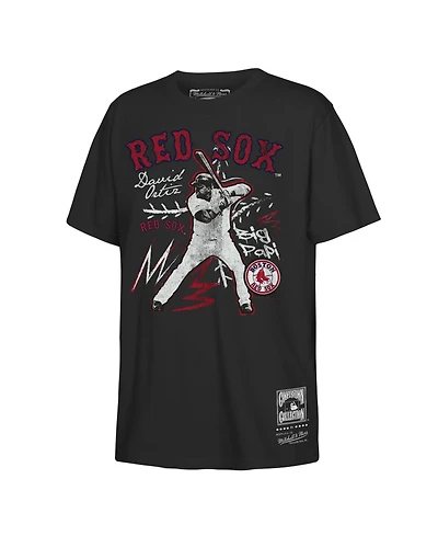 Mitchell & Ness Big Boys and Girls David Ortiz Black Boston Red Sox Chalked Up Player T-Shirt