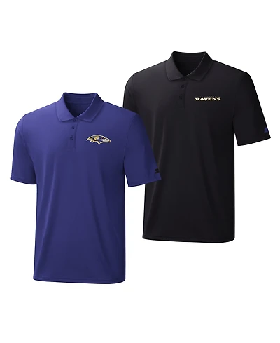 Starter Men's 2-Piece Baltimore Ravens Short-Sleeve Polo Shirt Set