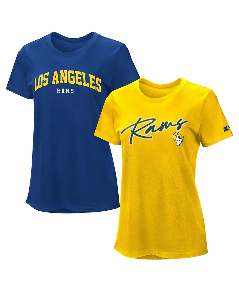 Starter Women's 2-Piece Los Angeles Rams Screen Print Graphics T-Shirts Set