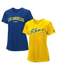 Starter Women's 2-Piece Los Angeles Rams Screen Print Graphics T-Shirts Set
