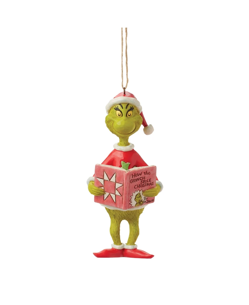 Jim Shore Dr. Seuss The Grinch with Book Hanging Ornament