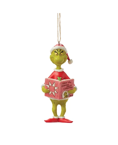 Jim Shore Dr. Seuss The Grinch with Book Hanging Ornament