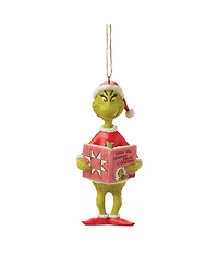 Jim Shore Dr. Seuss The Grinch with Book Hanging Ornament