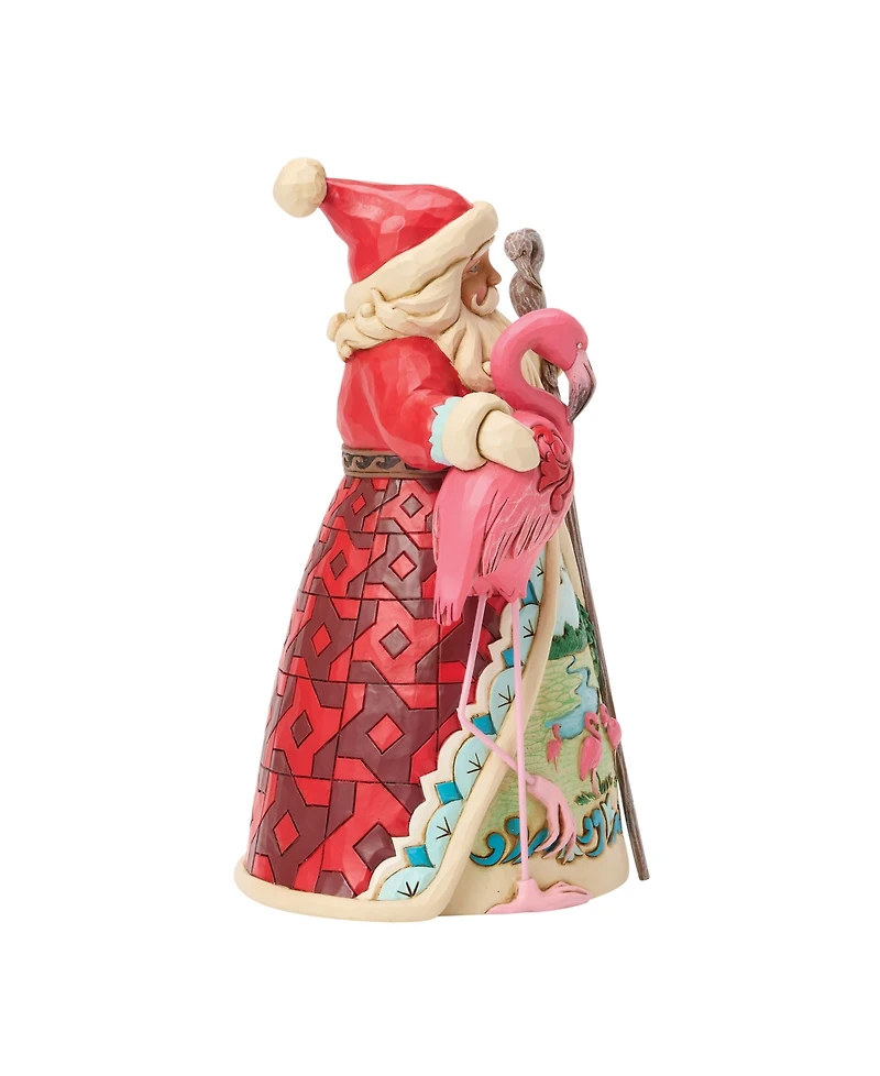 Jim Shore Heartwood Creek Coastal Santa with Flamingo Figurine