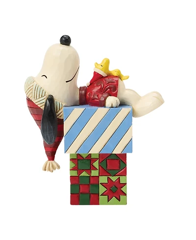 Jim Shore Peanuts Snoopy and Woodstock with Gifts Figurine