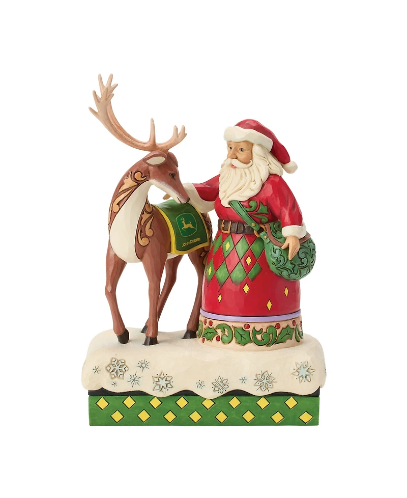 Jim Shore John Deere Santa and Reindeer Figurine