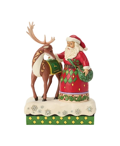 Jim Shore John Deere Santa and Reindeer Figurine
