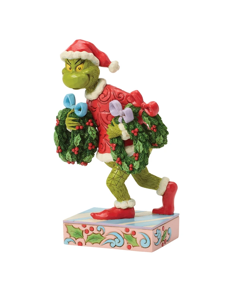 Jim Shore Dr. Seuss The Grinch with Multiple Wreaths Figurine