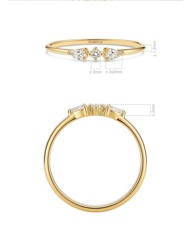 Devata Trio Ring 14K Gold