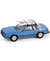 1/64 1967 Mustang Ghia Coupe with Ski Roof Rack Blue Greenlight Hobby 30510