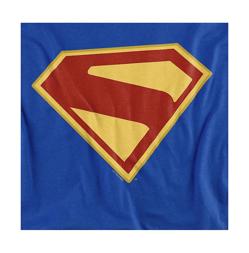 Superman Men's 2025 Logo Graphic Long-Sleeve Cotton Sweatshirt