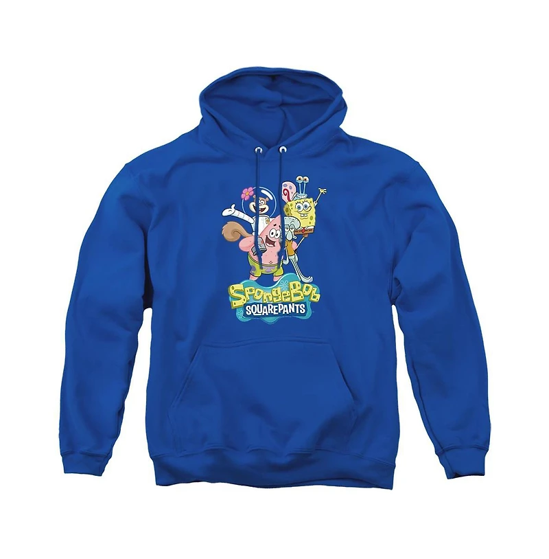SpongeBob SquarePants Men's Group Shot Graphic Pullover Poly-Cotton Blend Hoodie