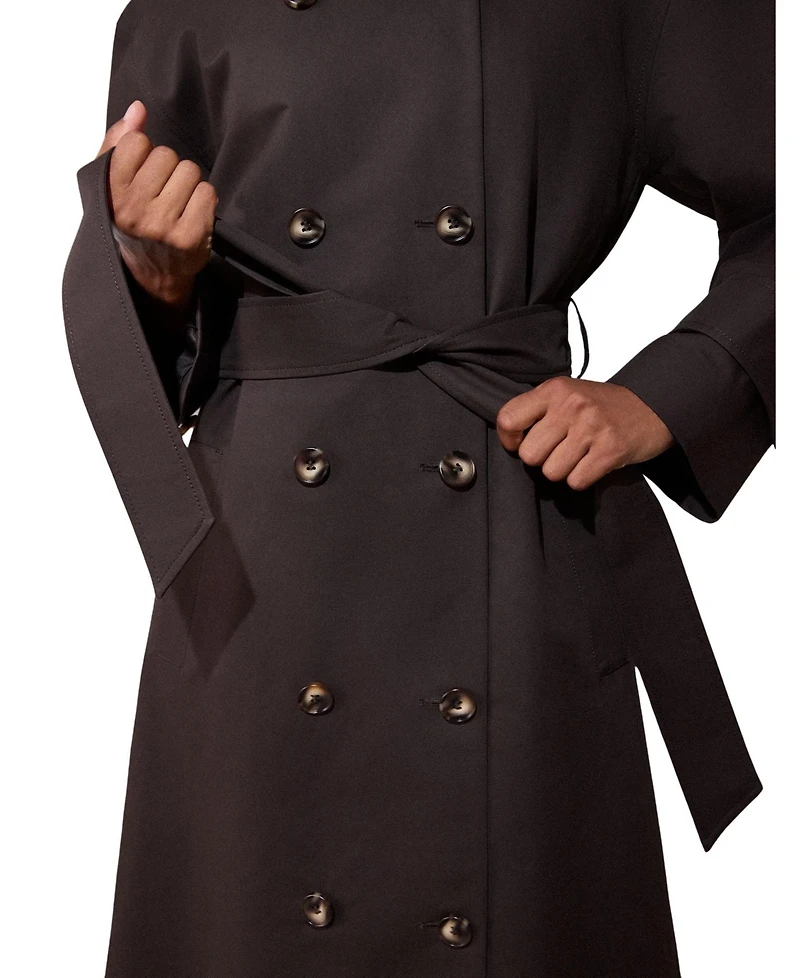 Whistles Women's Double-Breasted Funnel-Neck Trench Coat