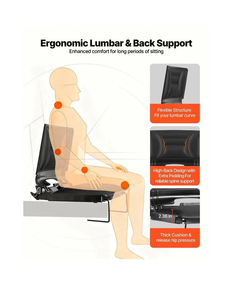 Yiortwo Folding Stadium Seat with Back Support, Cushion, Strap and Cup Holder
