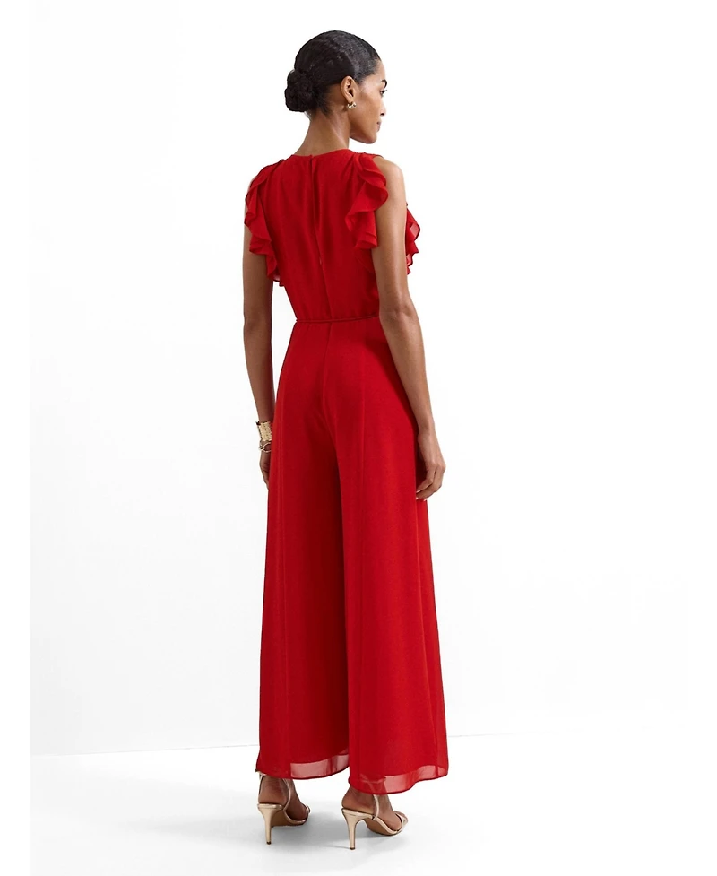 Phase Eight Women's Front Wide Leg Jumpsuit Cinched Waist