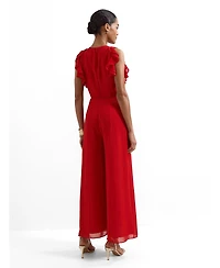 Phase Eight Women's Front Wide Leg Jumpsuit Cinched Waist