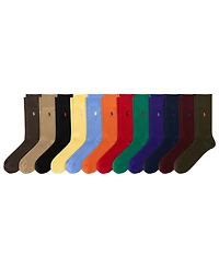 Polo Ralph Lauren Men's Egyptian Cotton-Blend Ribbed Crew Socks, 12-Pair