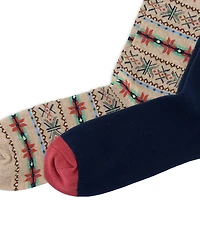 Polo Ralph Lauren Men's Litchfield Bear Fair Isle Crew Socks, 2-Pack