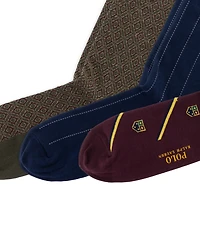 Polo Ralph Lauren Men's Novelty Slack Striped Crew Ribbed-Cuff Socks, 3-Pack