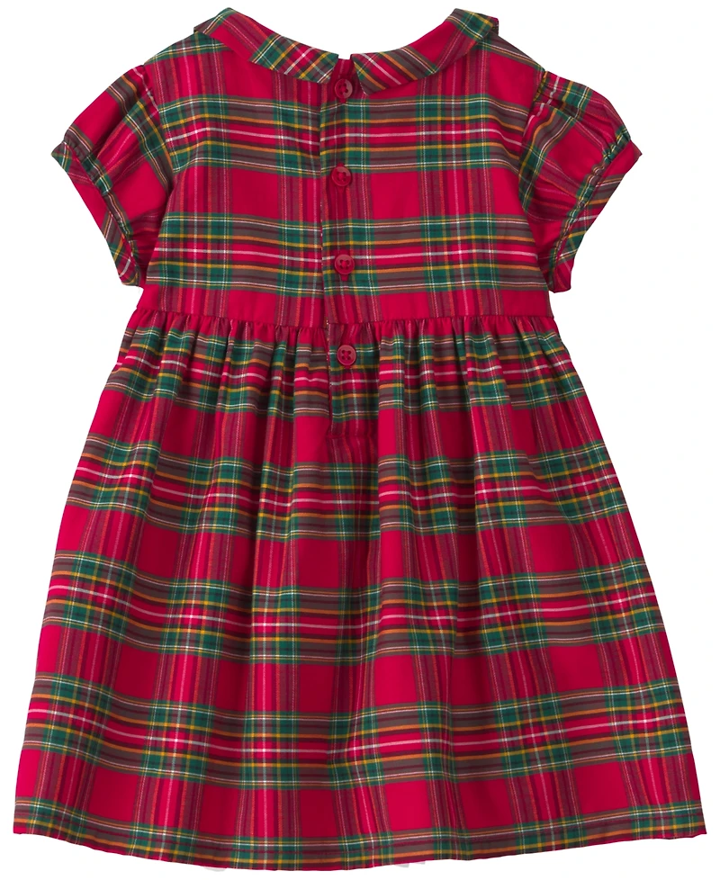 Carter's Baby Girls' Peter Pan Collar Holiday Plaid Dress and Diaper Cover, 2-Piece Set