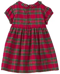 Carter's Baby Girls' Peter Pan Collar Holiday Plaid Dress and Diaper Cover, 2-Piece Set