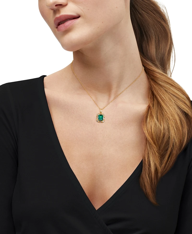 Macy's Sapphire (2-7/8 ct. t.w.) & White (1/2 Pendant Necklace Sterling Silver, (Also Emerald Ruby)