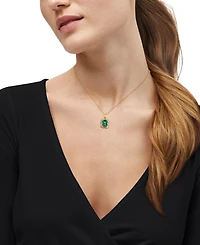 Macy's Sapphire (2-7/8 ct. t.w.) & White (1/2 Pendant Necklace Sterling Silver, (Also Emerald Ruby)