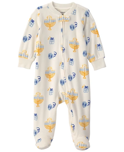 Carter's Boys' and Girls' Hanukkah 2-Way Zip Footed Sleep & Play Pajamas