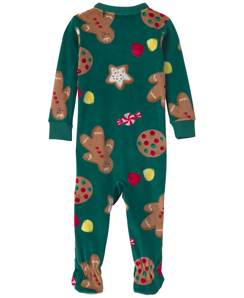 Carter's Boys' and Girls' Gingerbread-Print Christmas Footed One-Piece Pajama