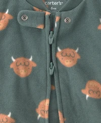 Carter's Baby Boys' 2-way Zip Footed Fleece Sleep & Play Pajamas