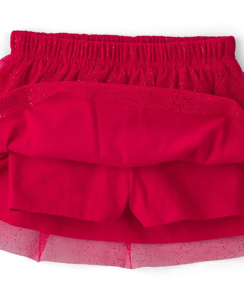 Carter's Toddler Girls' 2T-5T Tulle Bow Long-Sleeve Top and Skirt Set