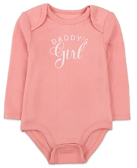 Baby Essentials Girls' Daddy's Girl Crewneck Snap-Closure Long-Sleeve Bodysuits, 3-Piece Set