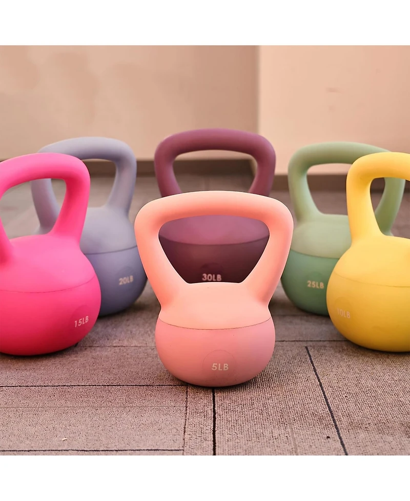 Fitvids Soft Kettlebell Ergonomic Grip, Iron & Sand Filled, 25 Pounds