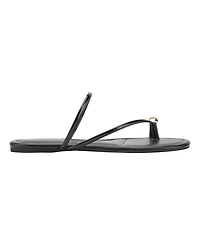 Marc Fisher Women's Bedy Ornamented Toe Loop Slip-On Flat Sandals