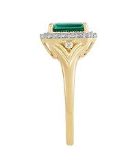Macy's Emerald (1-3/8 ct. t.w.) & White Sapphire (1/3ct. Ring 14k Yellow Gold-Plated Sterling Silver (Also Ruby)