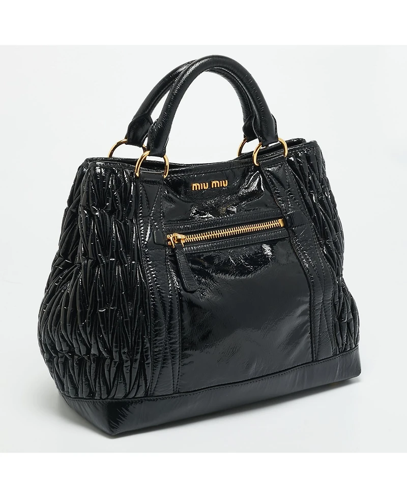 Pre-Owned Miu Miu Women's Matelasse Patent Leather Tote Bag