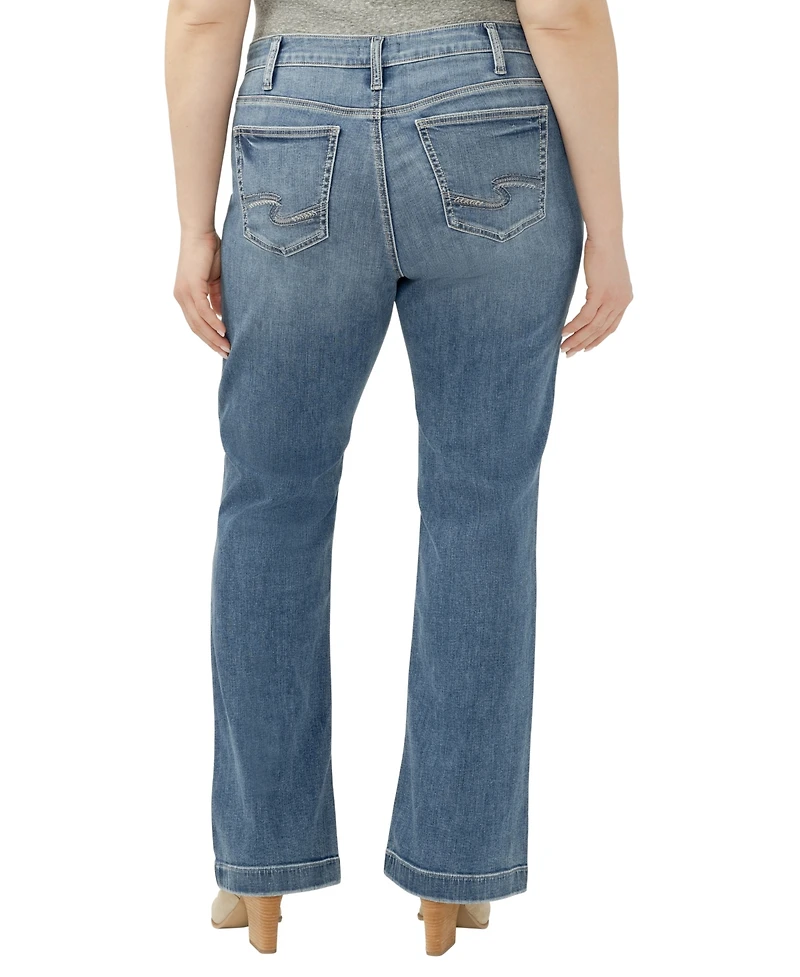 Silver Jeans Co. Plus Elyse Mid-Rise Cotton-Blend Bootcut