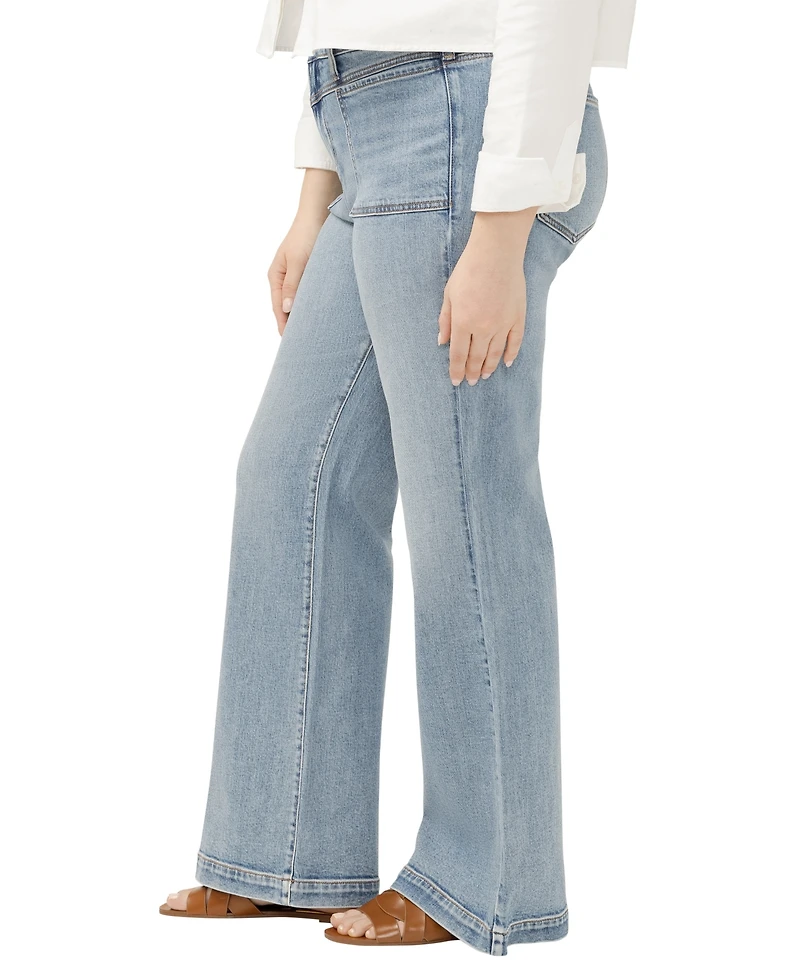 Silver Jeans Co. Plus Avery High-Rise Wide-Leg Denim Trouser