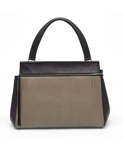 Pre-Owned Celine Women's Edge Large Two-Tone Leather Top Handle Bag