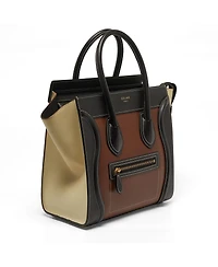 Pre-Owned Celine Women's Micro Luggage Tricolor Leather Tote Bag