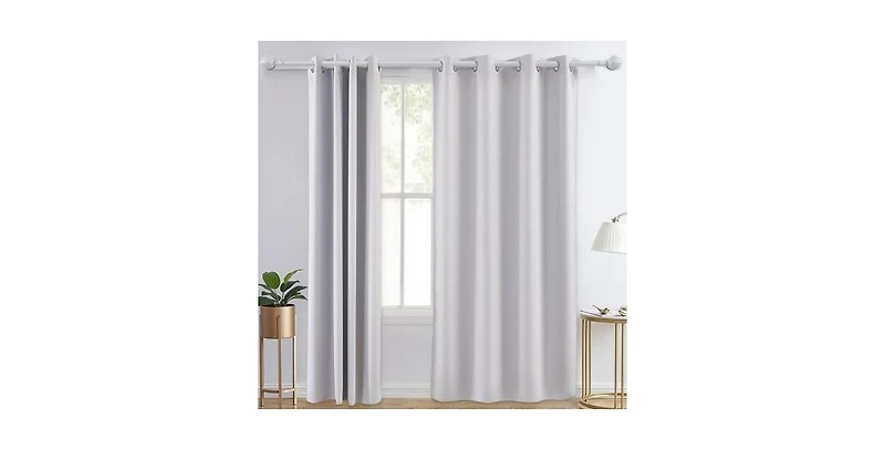 Slickblue Room Darkening Blackout Curtains, 2 Panel Grommet Drapes for Bedroom and Living Room