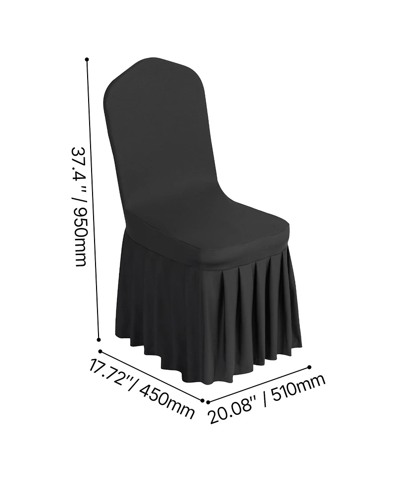 Sugift Set of 30 Flat Front Stretch Chair Covers for Banquet Dining and Reception Chairs