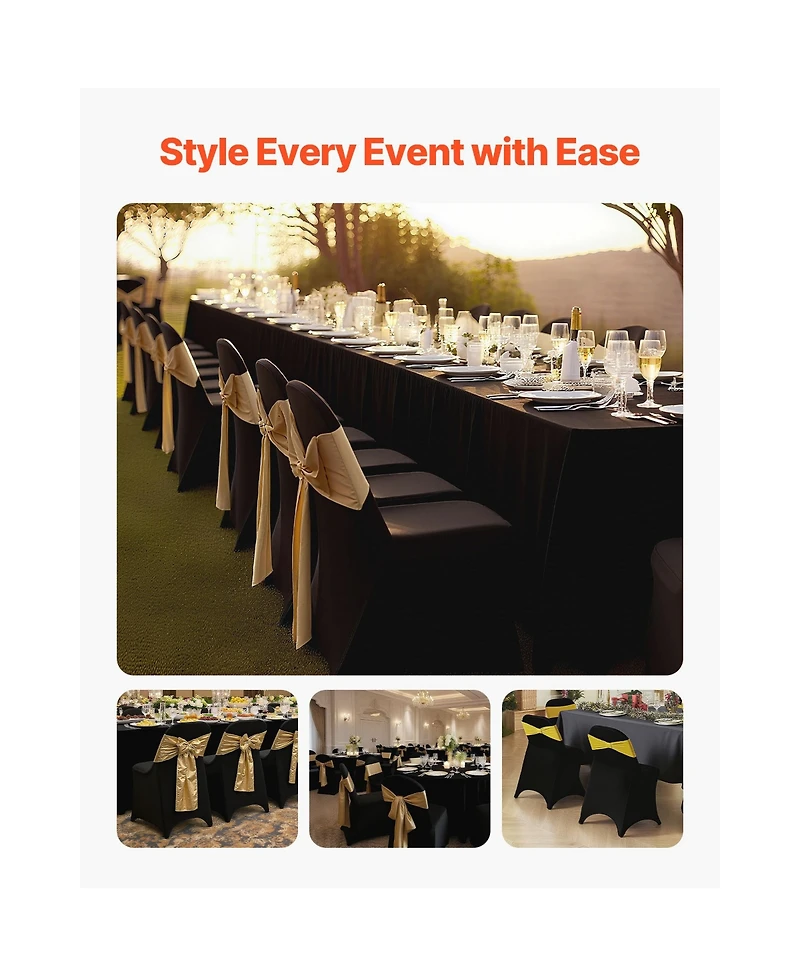 Sugift 150 Piece Bulk Stretch Spandex Chair Cover Set for Large Banquet and Event Venues