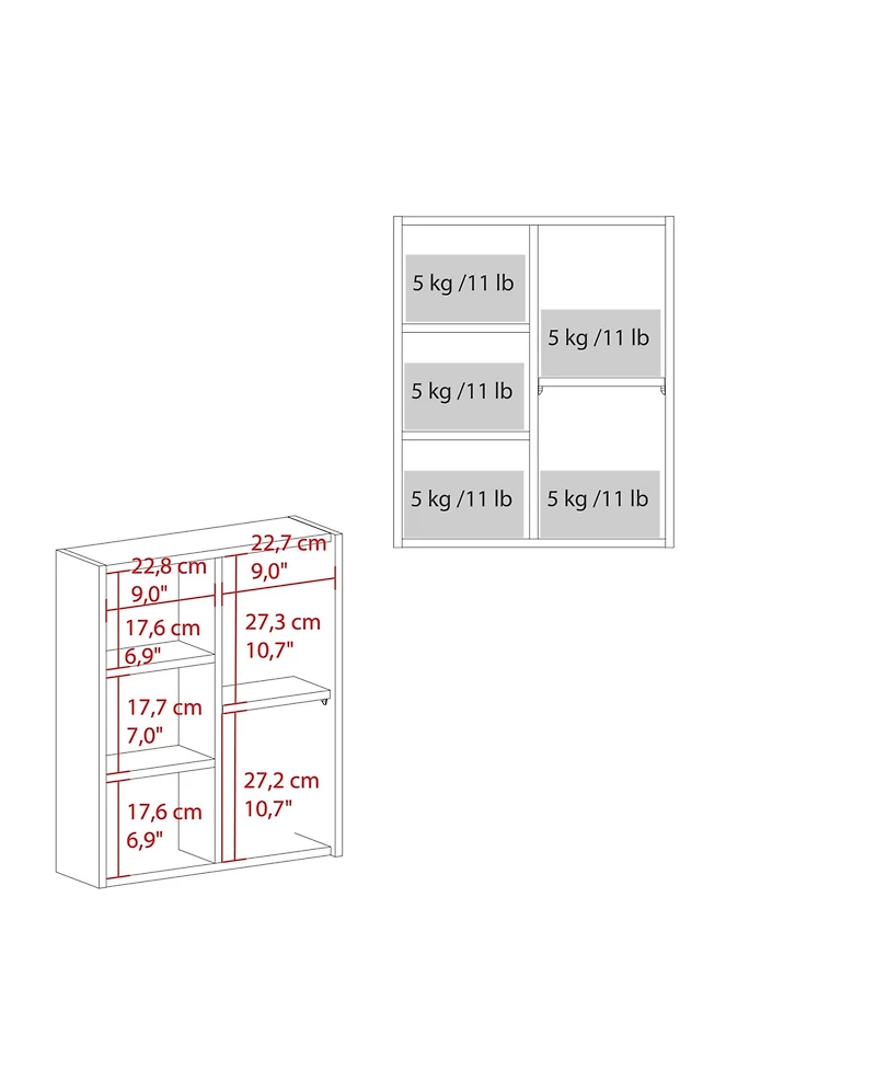 Fm Furniture Pinedale Medicine Cabinet with Mirrored Door and Open Storage