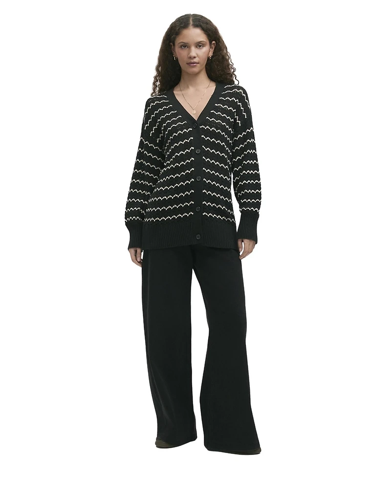Finery London Women's Alena Striped Crochet Cardigan