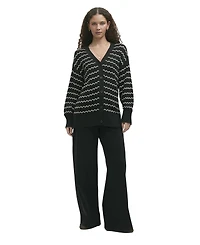 Finery London Women's Alena Striped Crochet Cardigan
