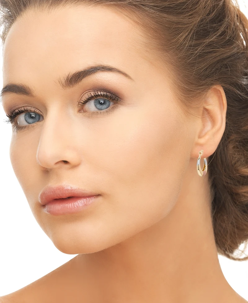 Macy's Tri-Color Oval Hoop Earrings
