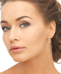 Macy's Tri-Color Oval Hoop Earrings