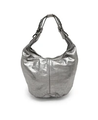 Pre-Owned Givenchy Women's Monogram Embossed Metallic Leather Hobo Bag