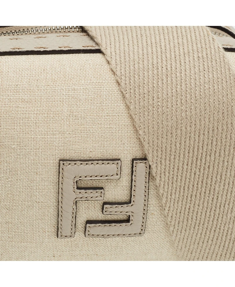 Pre-Owned Fendi Women's Mini Suitcase Canvas and Leather Shoulder Bag